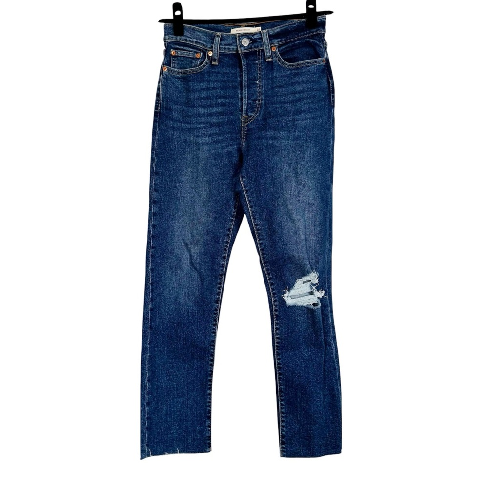 Levi's Jeans High Rise Wedgie Straight Leg Raw Hem Distressed